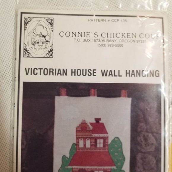 Lot of 2 Victorian House wall hanging patterns 1970's Pat019 - Picture 4 of 6